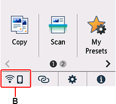 HOME screen: Select Network